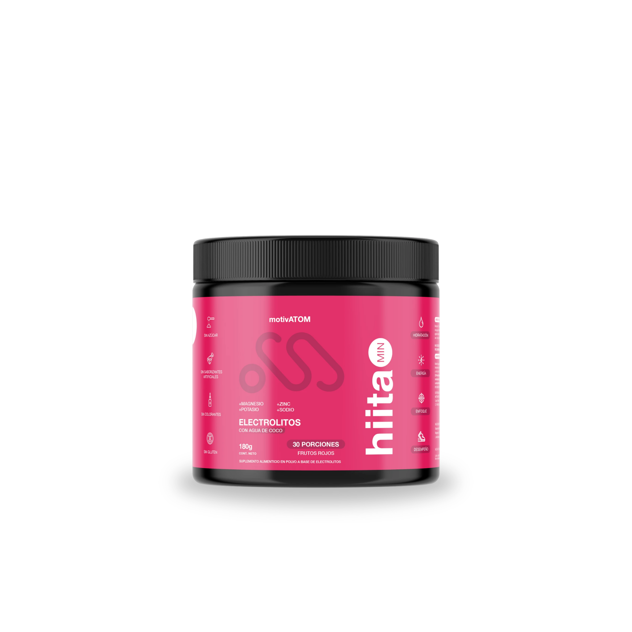 hiitaMIN con agua de coco, magnesio, potasio, zinc y sodio, nuestra fórmula hiitaMIN ofrece una hidratación revitalizante.
