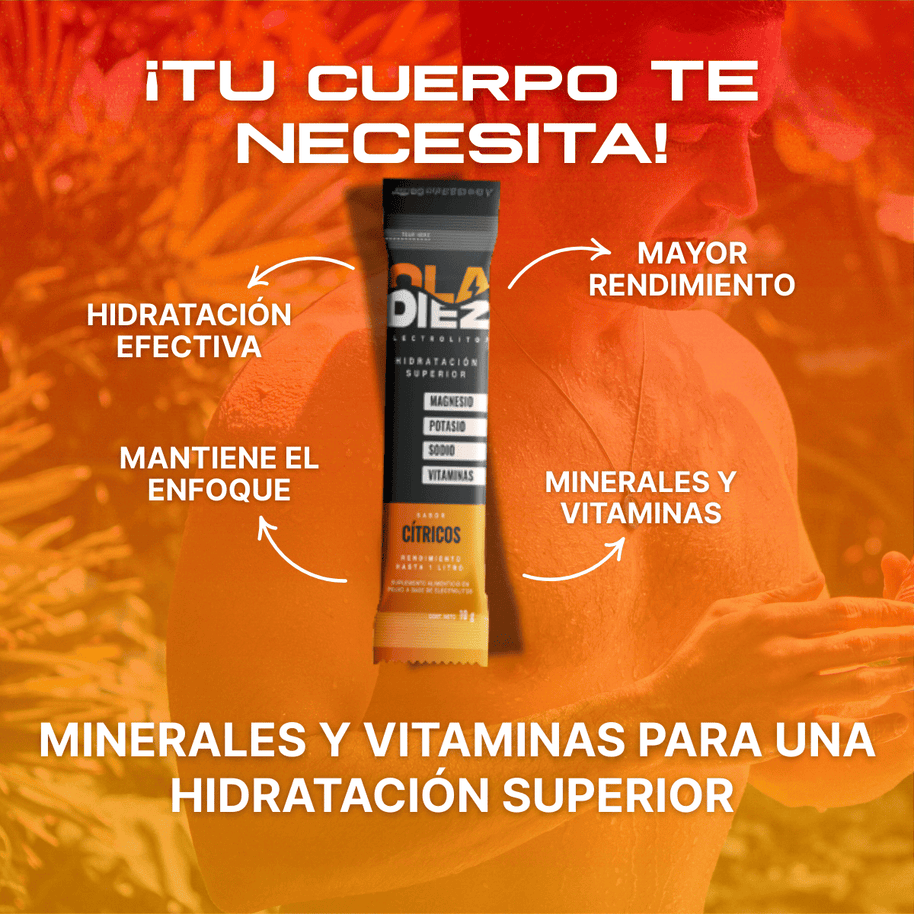 Hidratación - Electrolitos en sobre Sabor Cítricos - OLA DIEZ