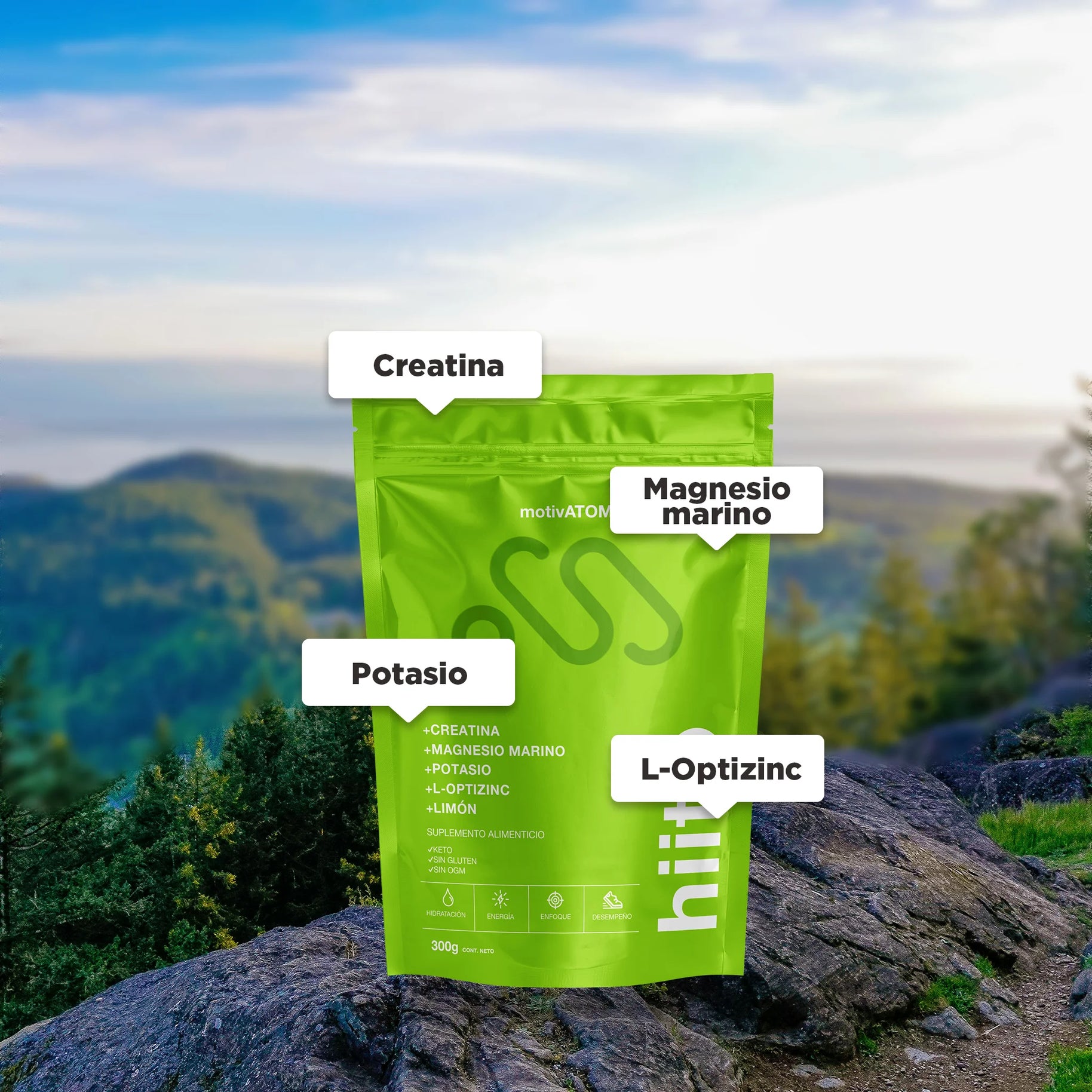 Hiit UP de limon: Creatina, Magnesio marino, Potasio, L-Optizinc